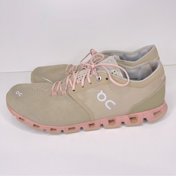 On Cloud X 1.0 Women’s 11 Sand Rose Pink Beige Running Shoes Pickleball Feminine - Picture 1 of 12